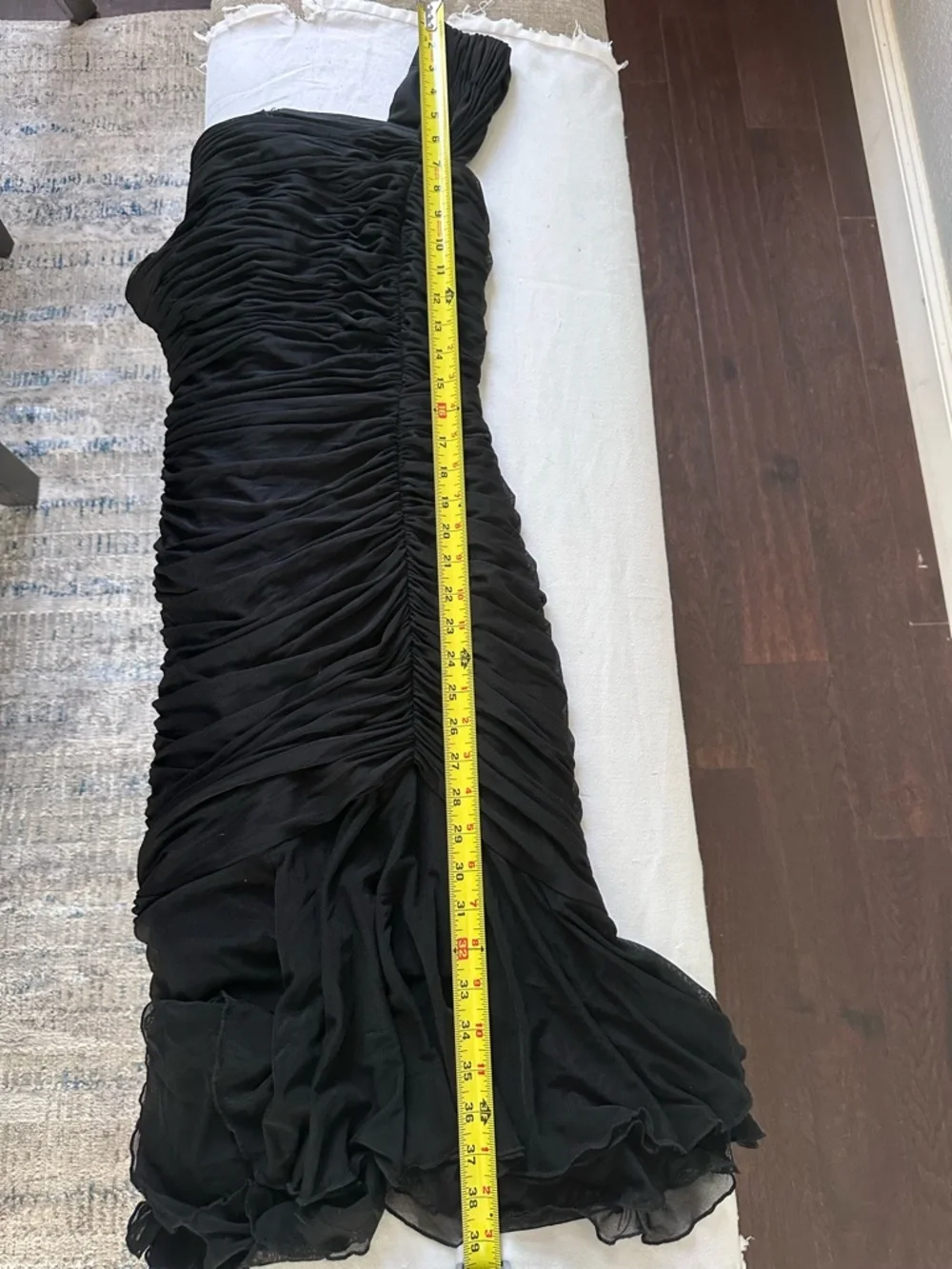 Tadashi Collection Black Ruched Cocktail Dress One Shoulder Jersey Bodycon M - Picture 14 of 14